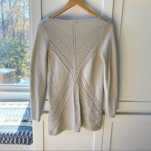 Champagne crochet back sweater